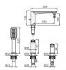 VEDO Bateria wannowa 3-otworowa ALETTA VBA5030/CH